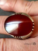 انگشتر نقره دستساز با نگین عقیق سرخ