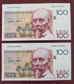 اسکناس جفت بانکی 100 فرانک بلژیک 1994 - 1982