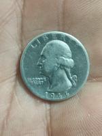 کوارتر آمریکا نقره 1944 بسیار کمیاب، سالم و تمیز